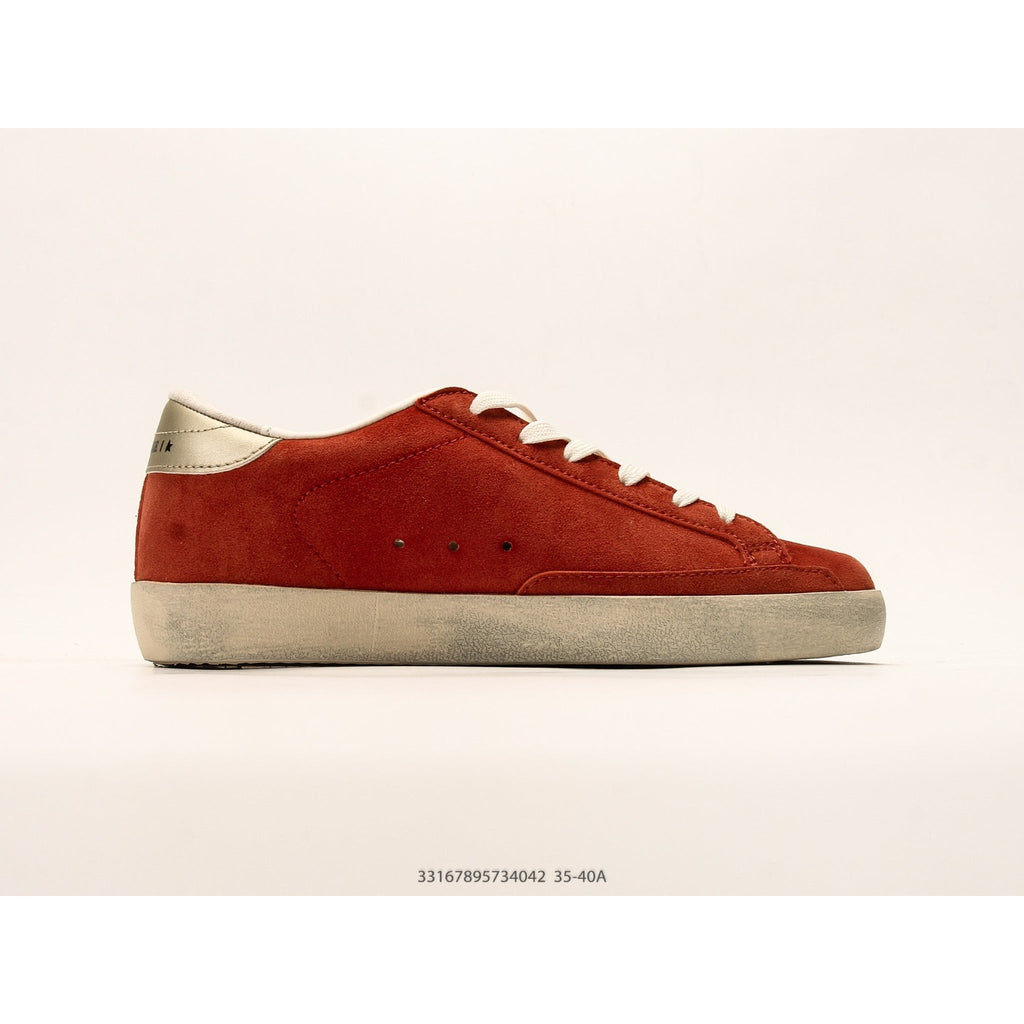 Super-Star In Rust-Red Suede With Silver Glitter Star
