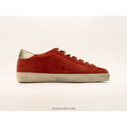 Super-Star In Rust-Red Suede With Silver Glitter Star