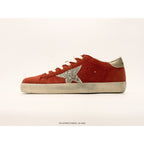 Super-Star In Rust-Red Suede With Silver Glitter Star