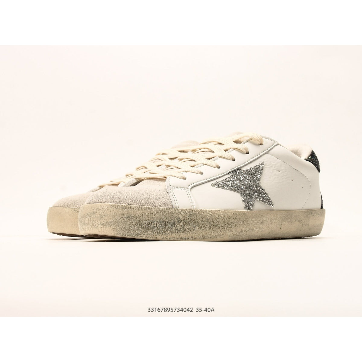 Super-Star With Silver Star And Brown Glitter Heel