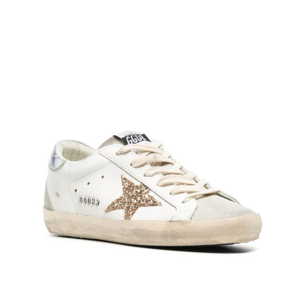 Super-Star Gold Glitter Star Silver Heel Tab