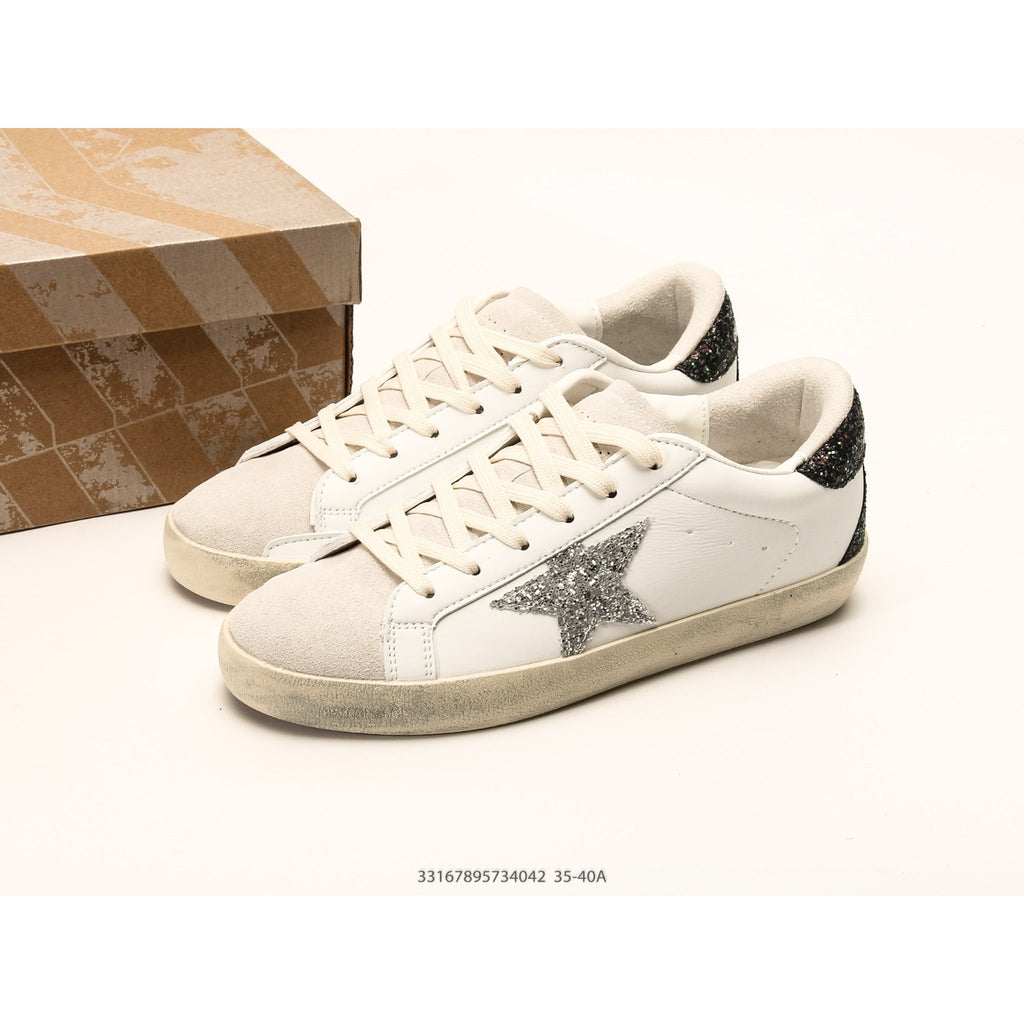 Super-Star With Silver Star And Brown Glitter Heel