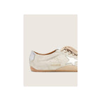 True-Star Light Gray Suede Metallic Silver Star