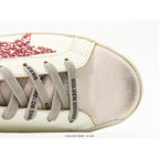 Super-Star Sabot With Pink Glitter Star And Suede Toe