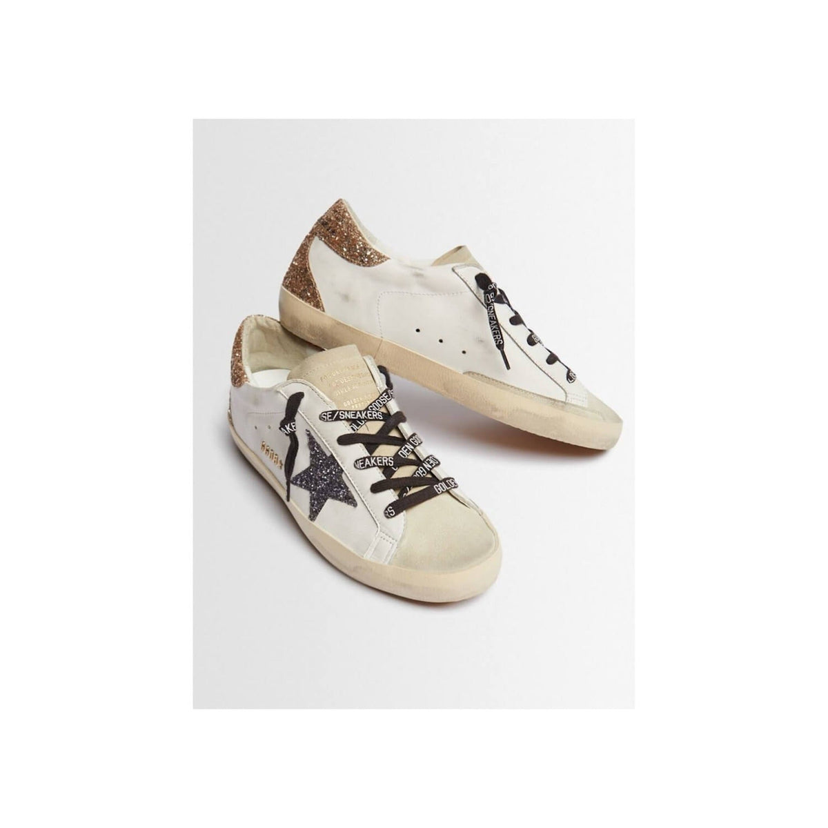 Super Star White Multi Glitter Leather Sneakers