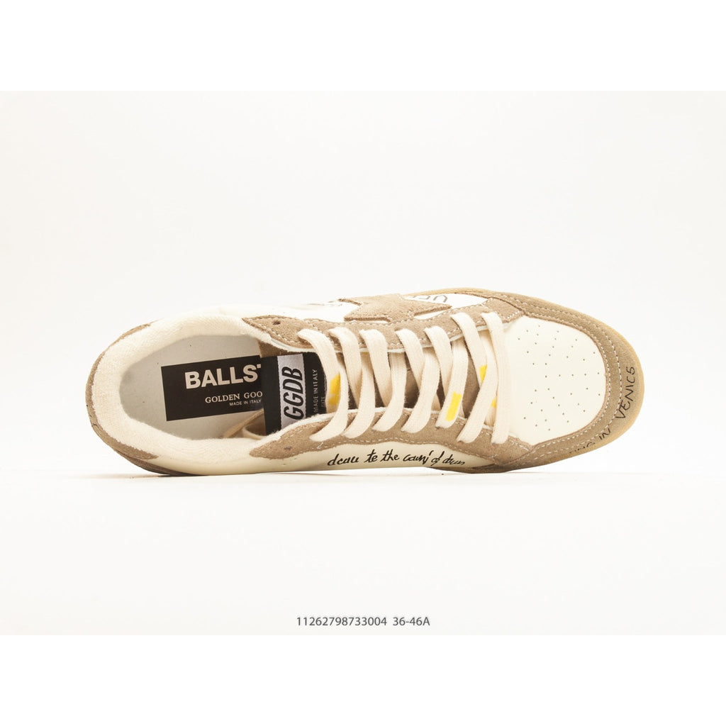 Ball Star Beige And White Leather Sneakers