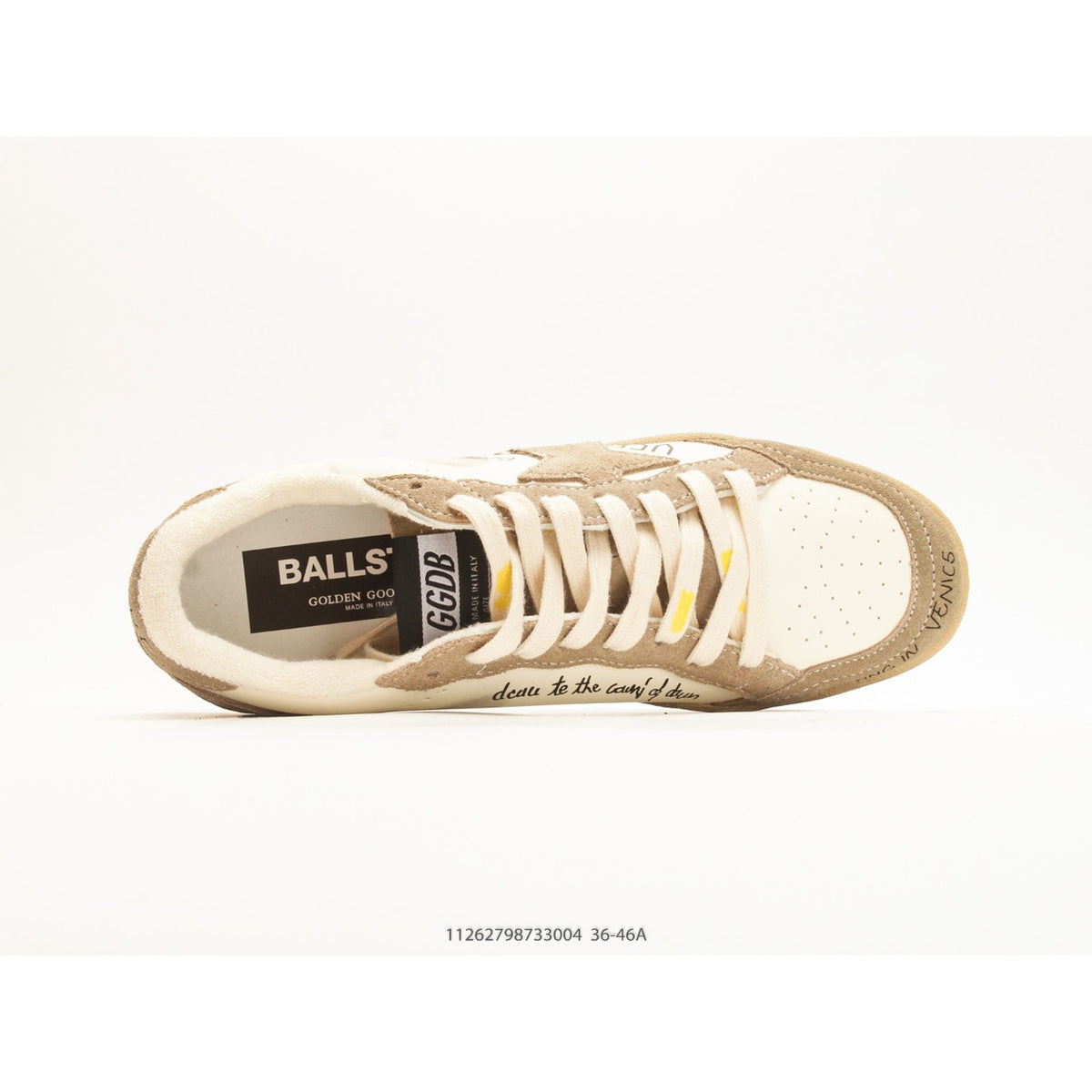 Ball Star Beige And White Leather Sneakers