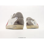 Super-Star White Leather Red Suede Star