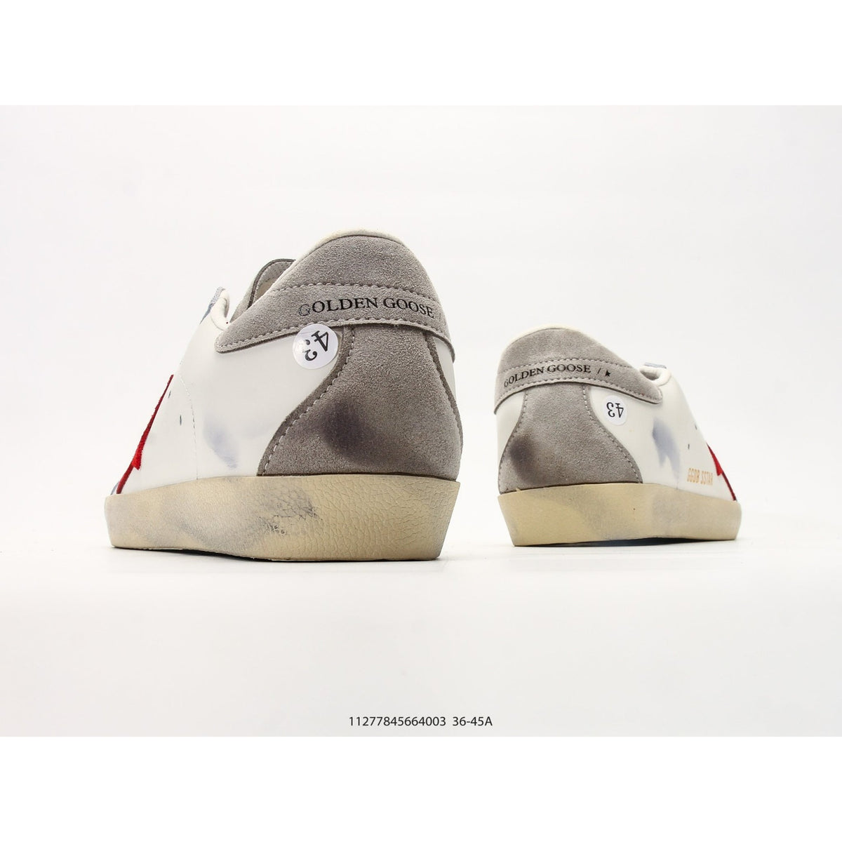 Super-Star White Leather Red Suede Star