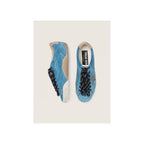 True-Star Teal Suede Black Star Cream Heel Tab