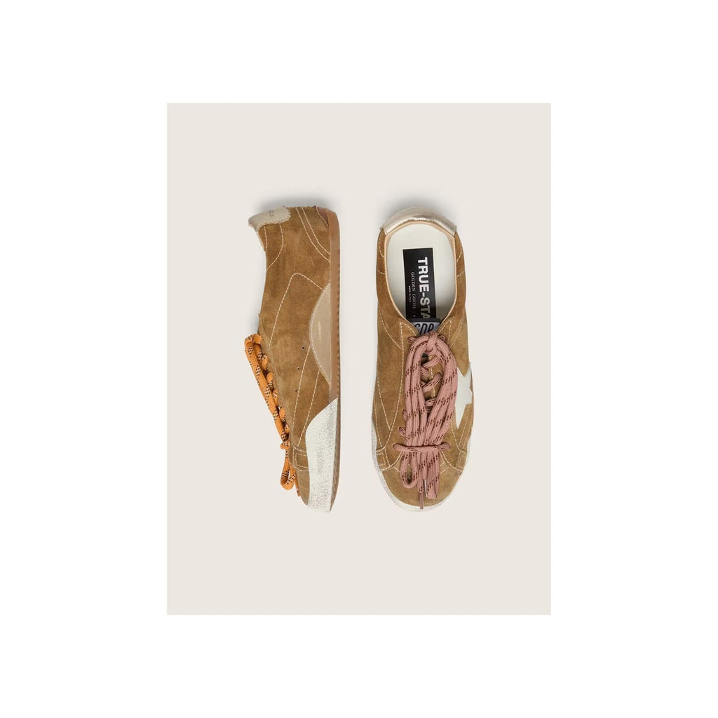 True-Star Tobacco Suede White Star Platinum Heel Tab