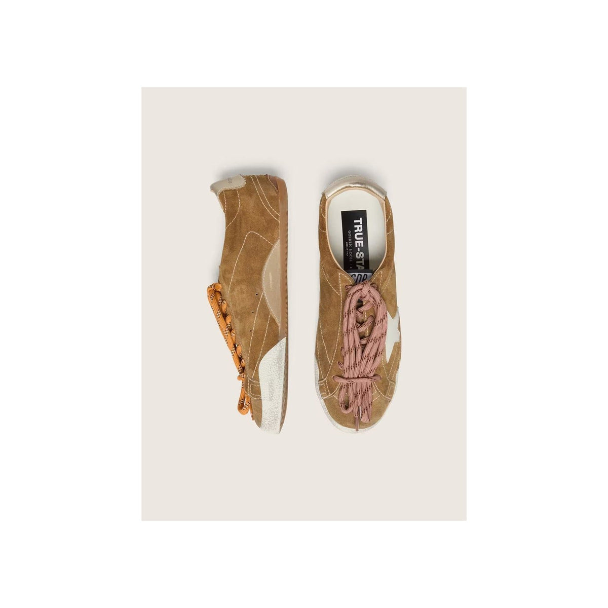 True-Star Tobacco Suede White Star Platinum Heel Tab