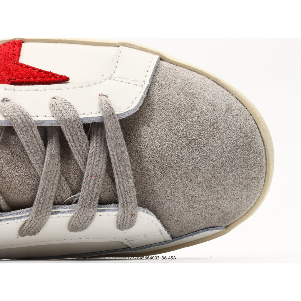 Super-Star White Leather Red Suede Star
