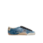 True-Star Teal Suede Black Star Cream Heel Tab