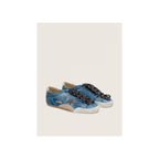 True-Star Teal Suede Black Star Cream Heel Tab