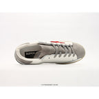 Super-Star White Leather Red Suede Star