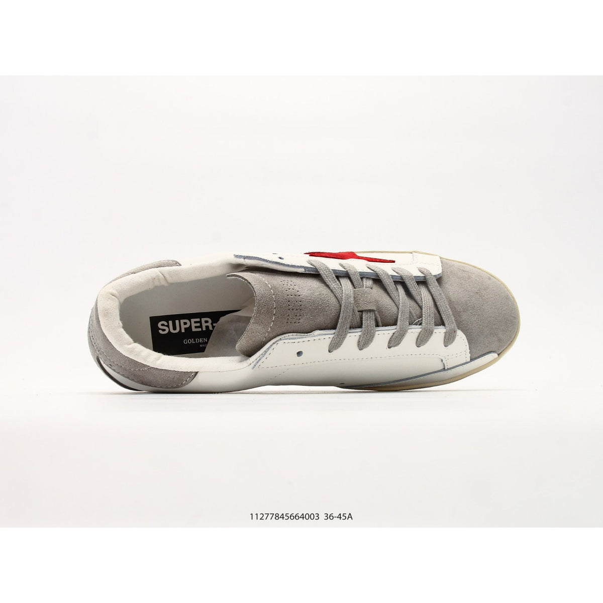 Super-Star White Leather Red Suede Star