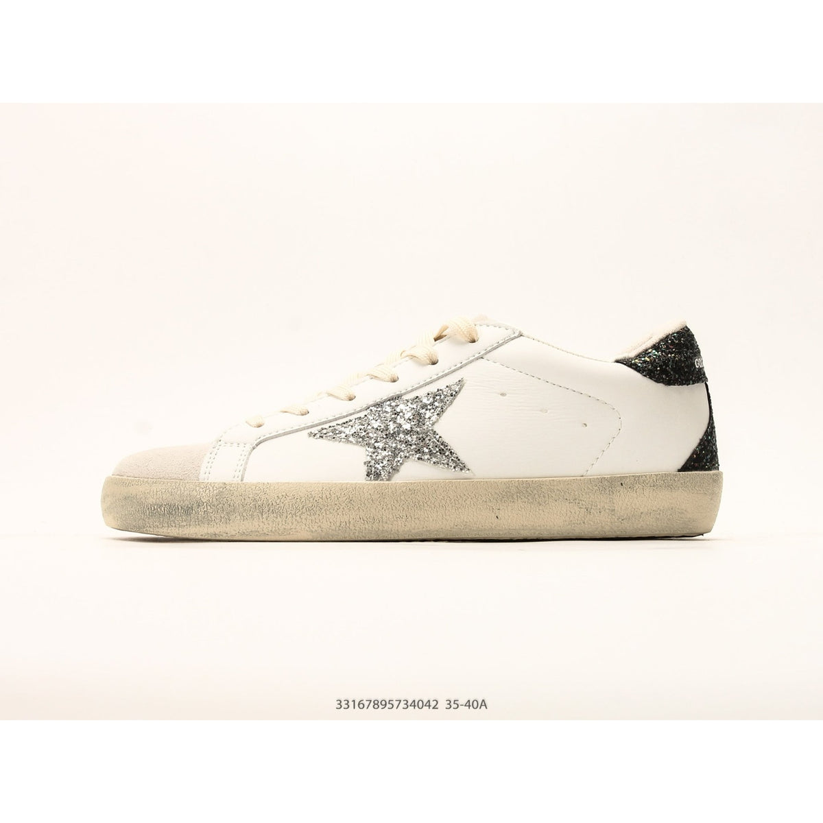 Super-Star With Silver Star And Brown Glitter Heel