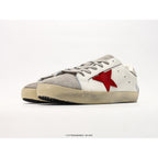 Super-Star White Leather Red Suede Star