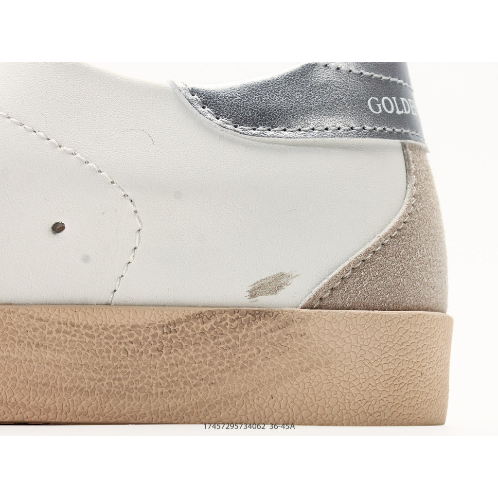 Super-Star White Nappa Pink Metallic Leather Star