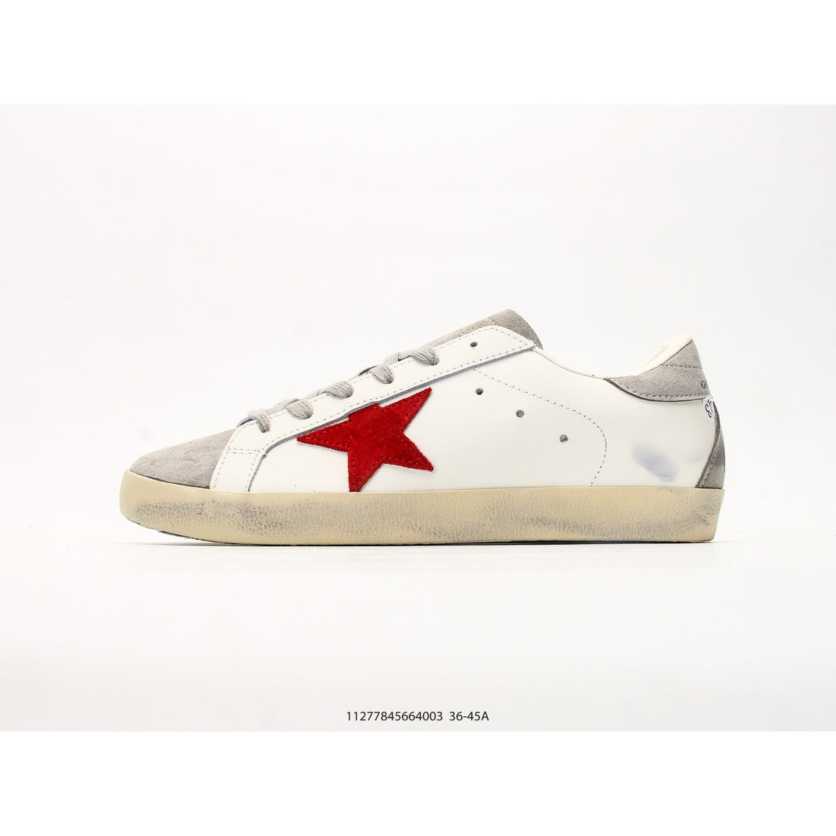 Super-Star White Leather Red Suede Star