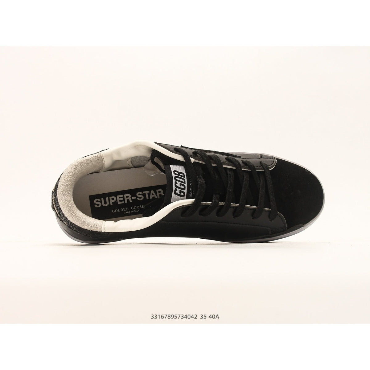 Super-Star In Black Leather With Black Glitter Star