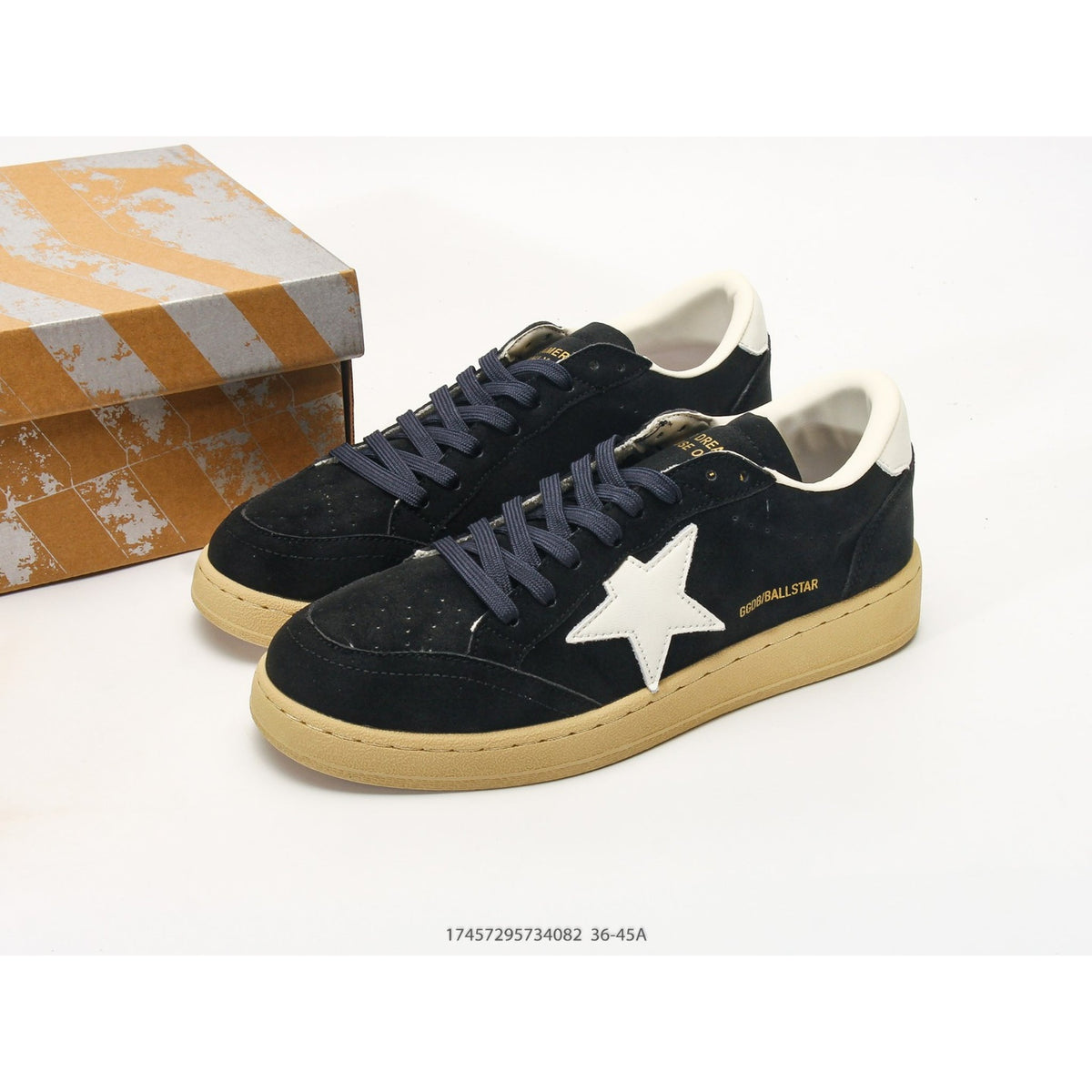 Ball Star Dark Blue Suede White Leather Star Dark Blue Heel Tab
