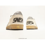 Ball-Star White Nappa Silver Glitter Star Heel