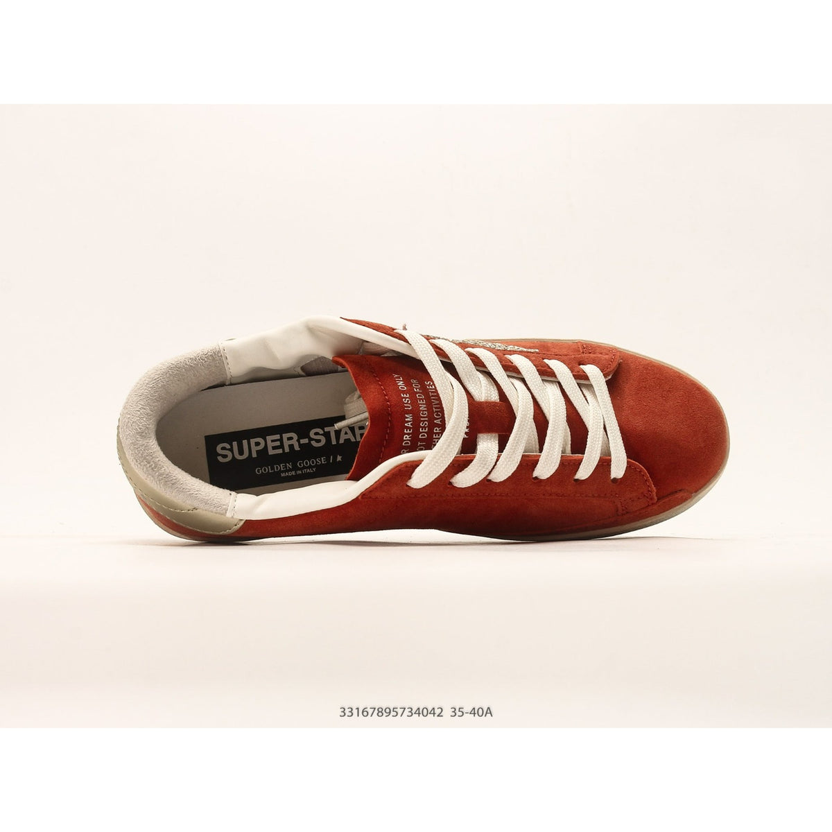 Super-Star In Rust-Red Suede With Silver Glitter Star