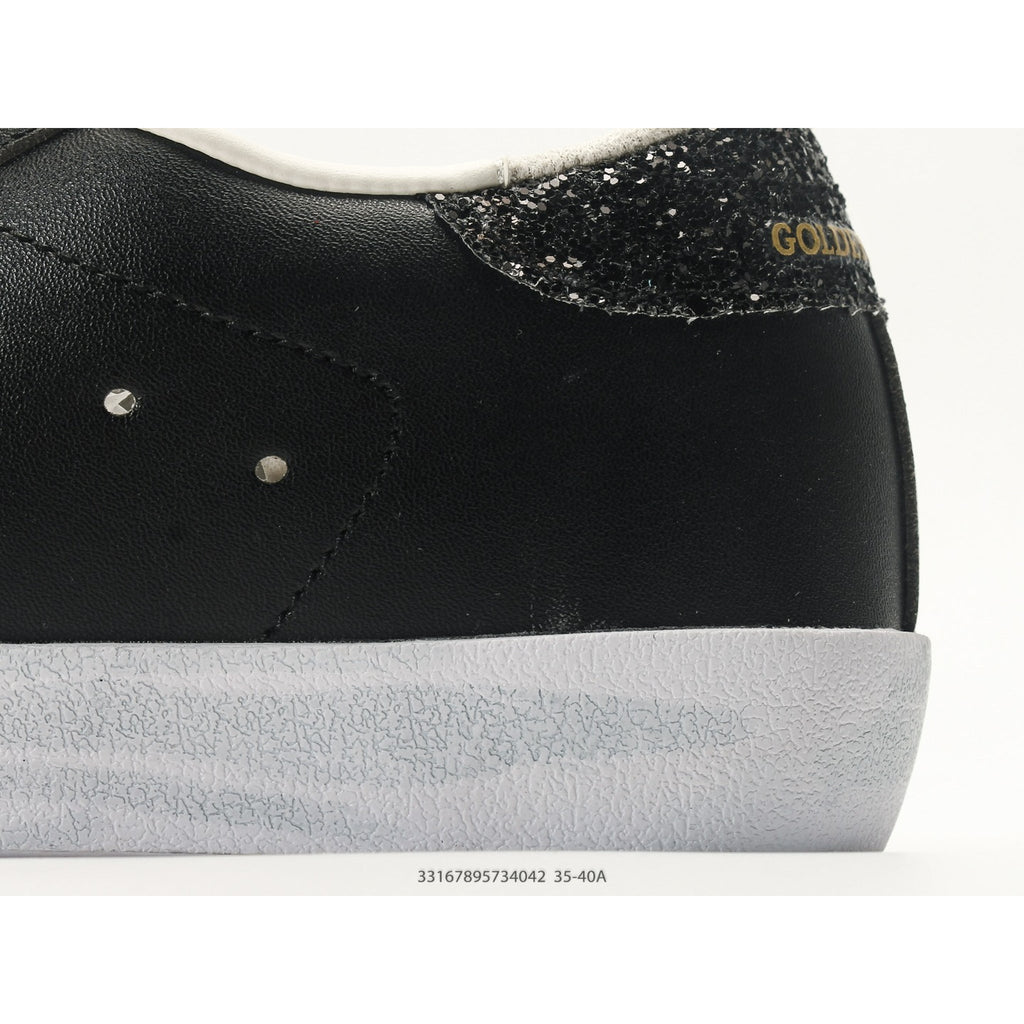 Super-Star In Black Leather With Black Glitter Star