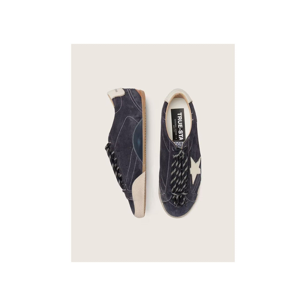 Men's True-Star Dark Blue Suede with White Nappa Leather Star & Heel Tab