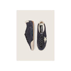 Men's True-Star Dark Blue Suede with White Nappa Leather Star & Heel Tab