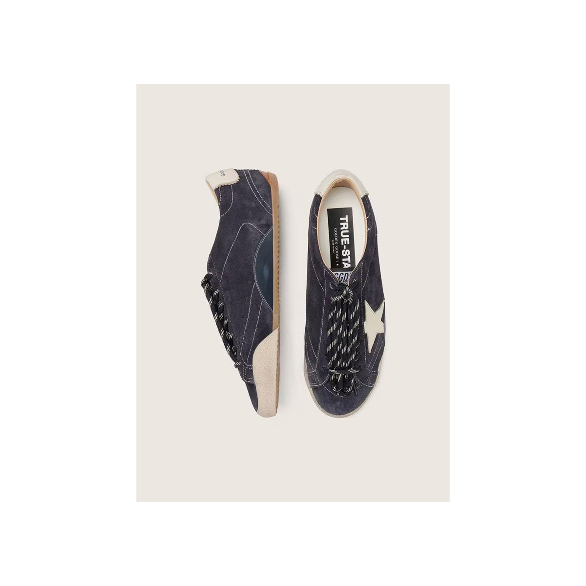 Men's True-Star Dark Blue Suede with White Nappa Leather Star & Heel Tab