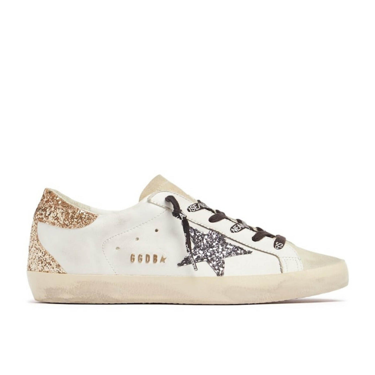 Super Star White Multi Glitter Leather Sneakers