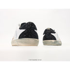 Super-Star In Nappa Leather With Gold Glitter Star And Black Glitter Heel Tab