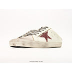 Super-Star Sabot With Pink Glitter Star And Suede Toe