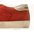 Super-Star In Rust-Red Suede With Silver Glitter Star