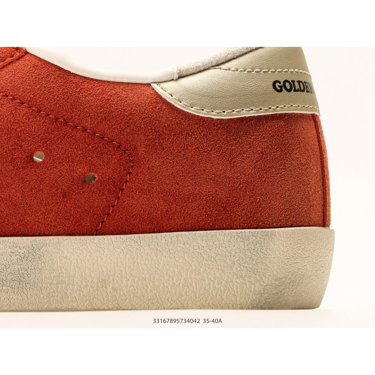 Super-Star In Rust-Red Suede With Silver Glitter Star