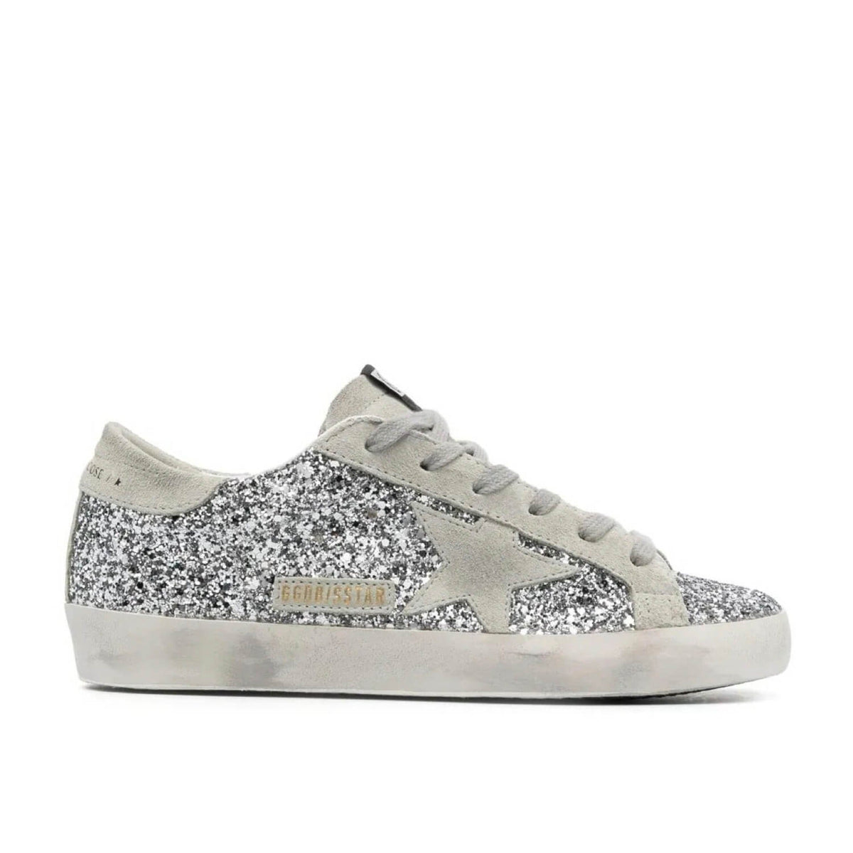 Super-Star Silver Glitter Ice-gray Suede Star