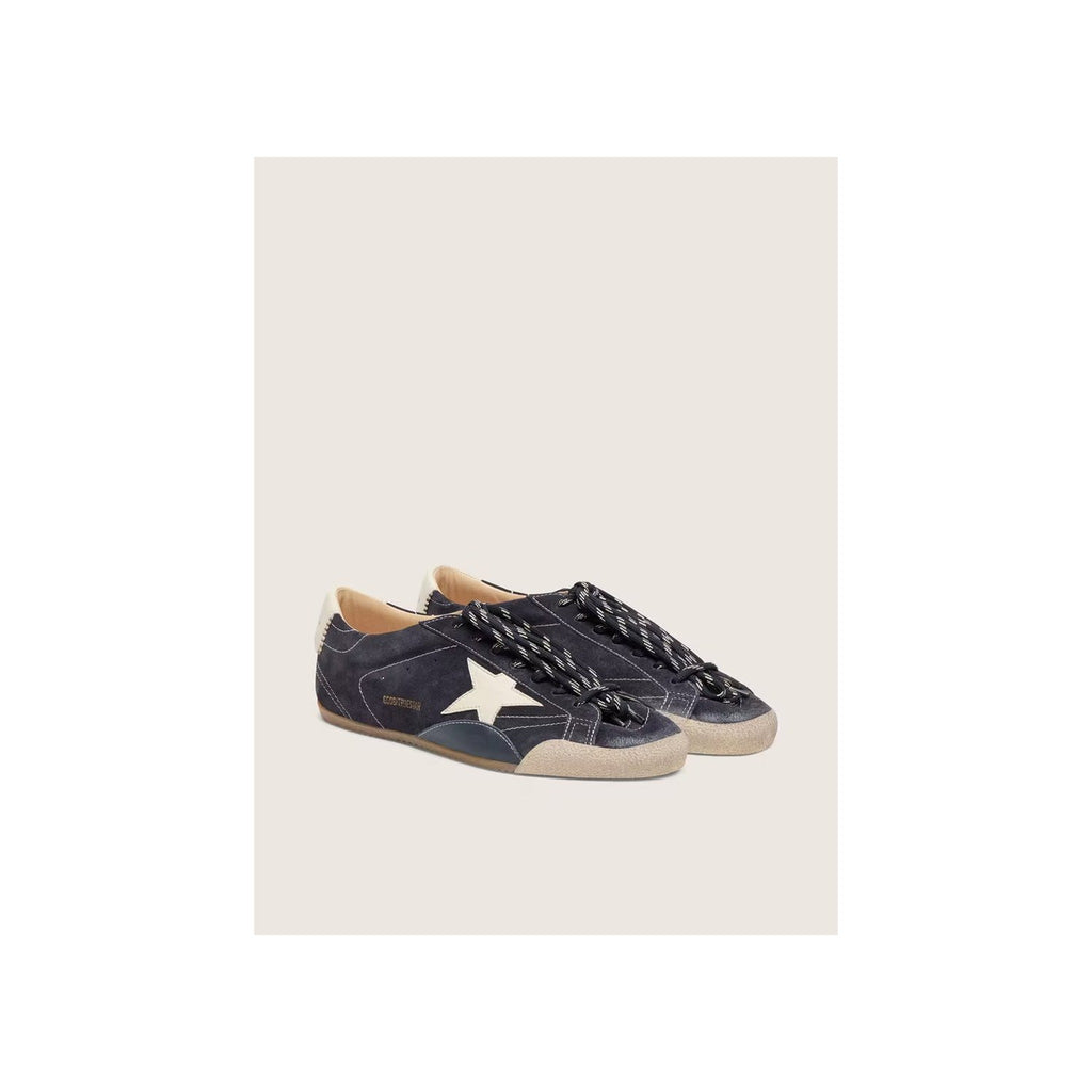 Men's True-Star Dark Blue Suede with White Nappa Leather Star & Heel Tab
