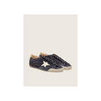 Men's True-Star Dark Blue Suede with White Nappa Leather Star & Heel Tab