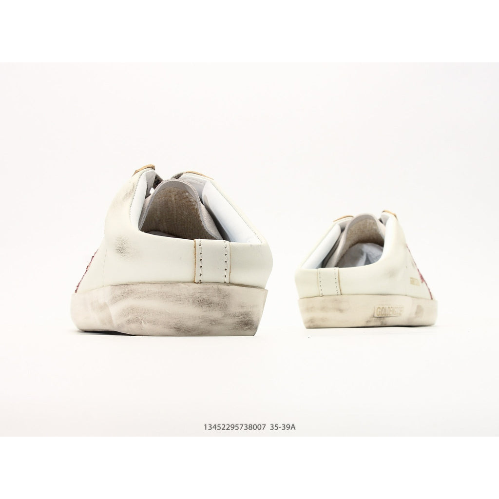 Super-Star Sabot With Pink Glitter Star And Suede Toe