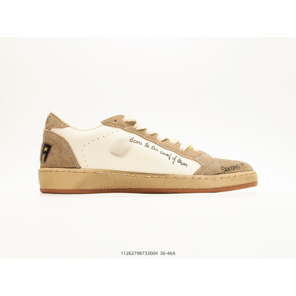 Ball Star Beige And White Leather Sneakers