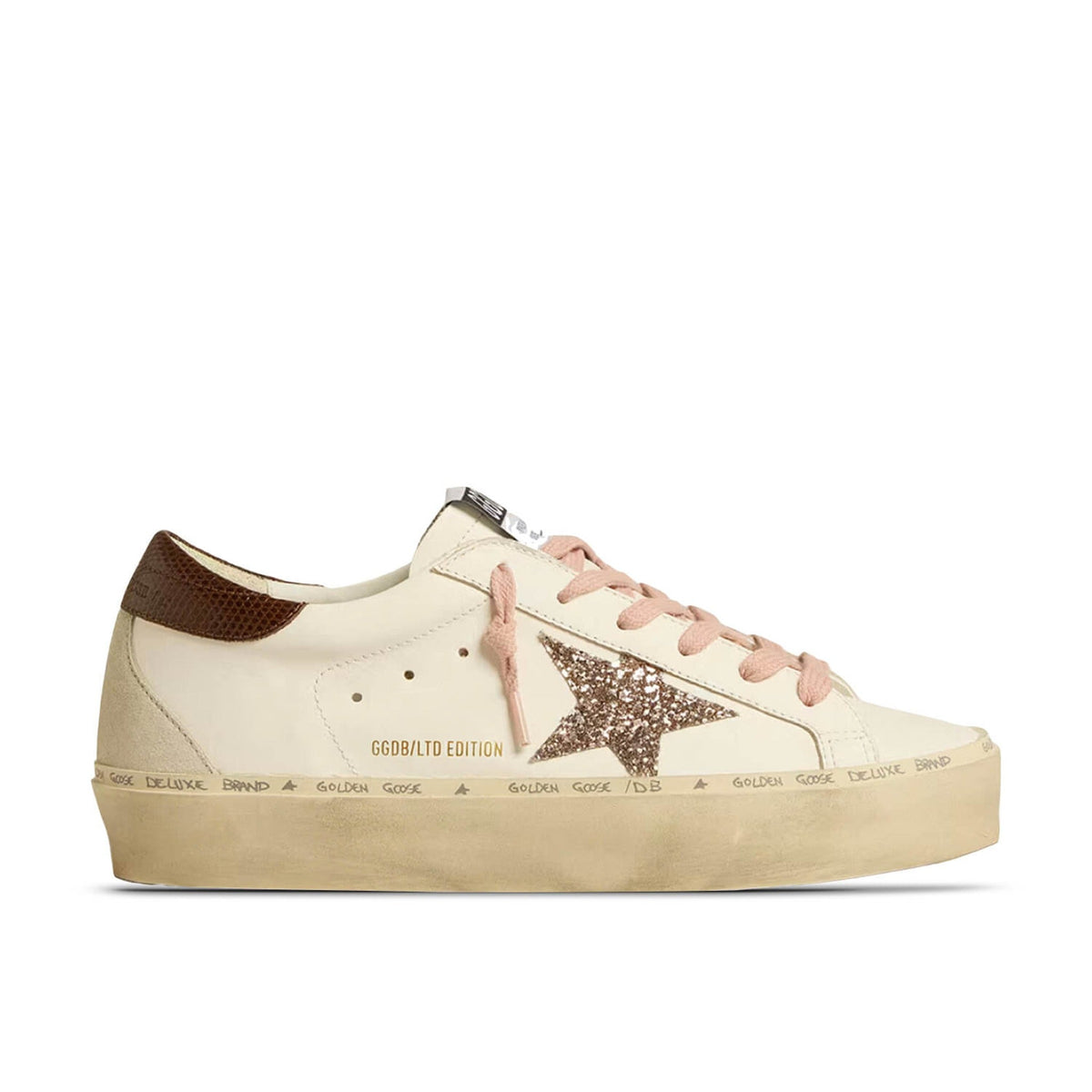 Hi Star LTD Glitter Star Brown Lizard-print Heel Tab