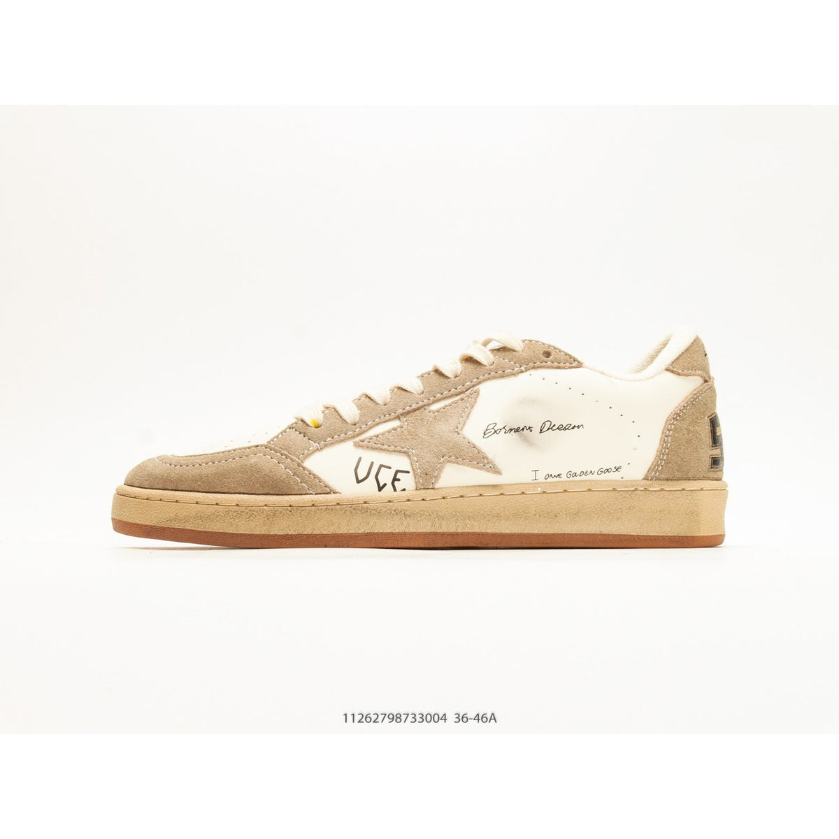 Ball Star Beige And White Leather Sneakers