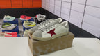 Super-Star White Leather Red Suede Star